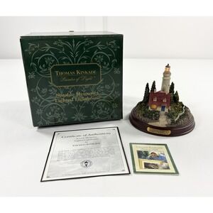 1999 Thomas Kinkade Seaside Memories Lighted Lighthouse Clearing Storms COA Box